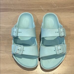 Kids Light Mint Green Birkenstock EVA sandals